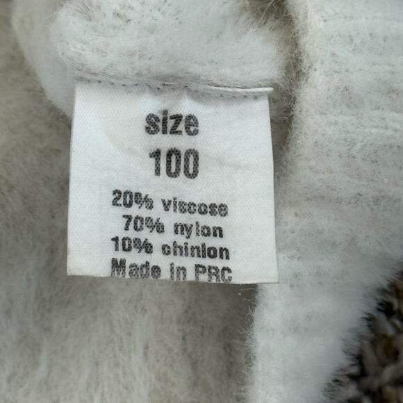 Girls White Fuzzy Knit Sweater Size 100 (3T–4T) Soft Cozy Pullover - Picture 4 of 5